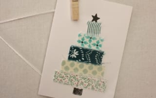 fabric christmas tree card