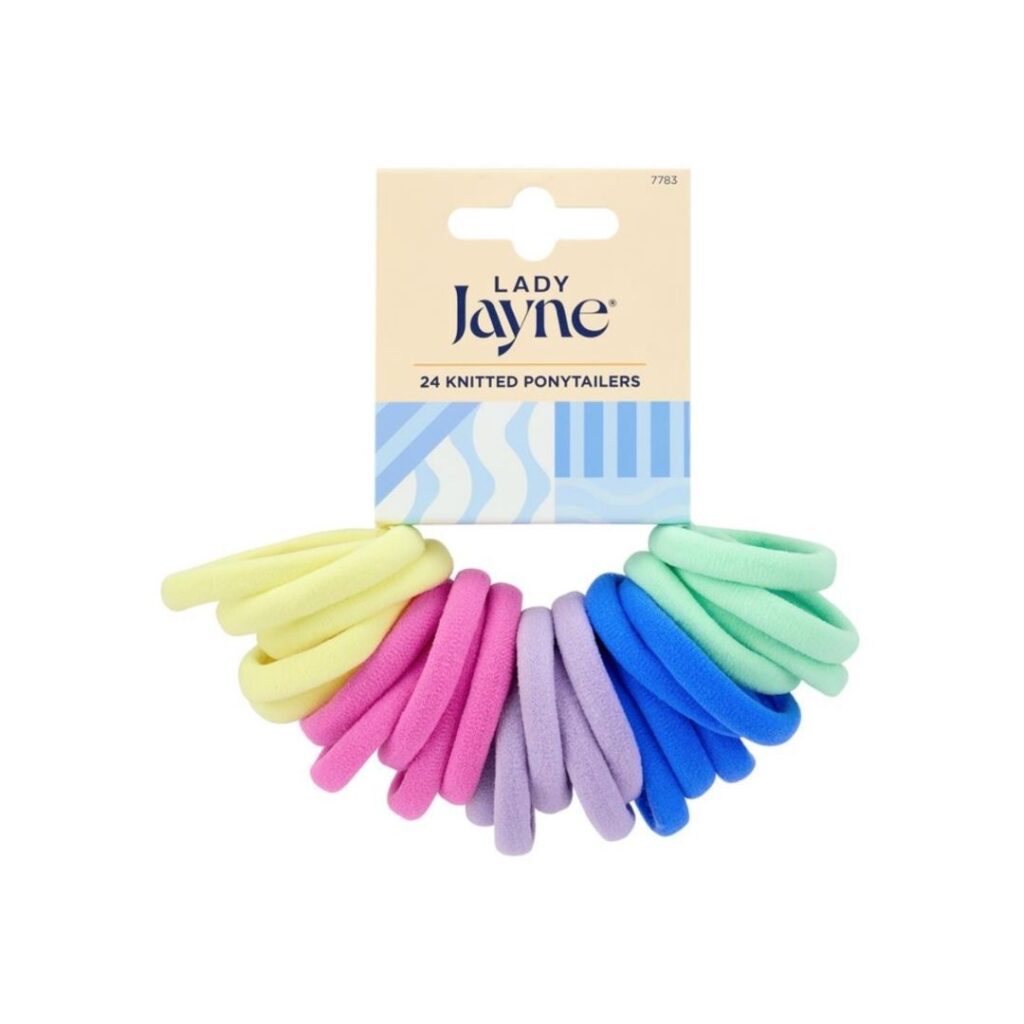 24 multicoloured hairties. 