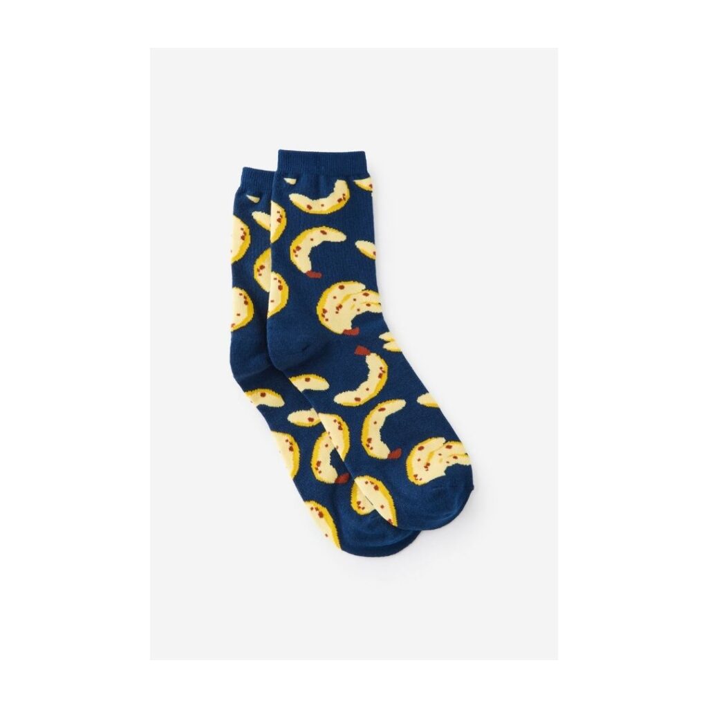 Banana print on socks.