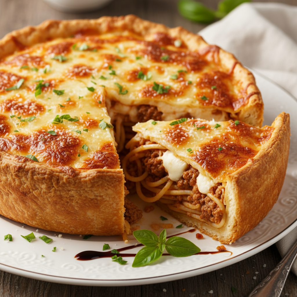 Pasta bolognaise pie