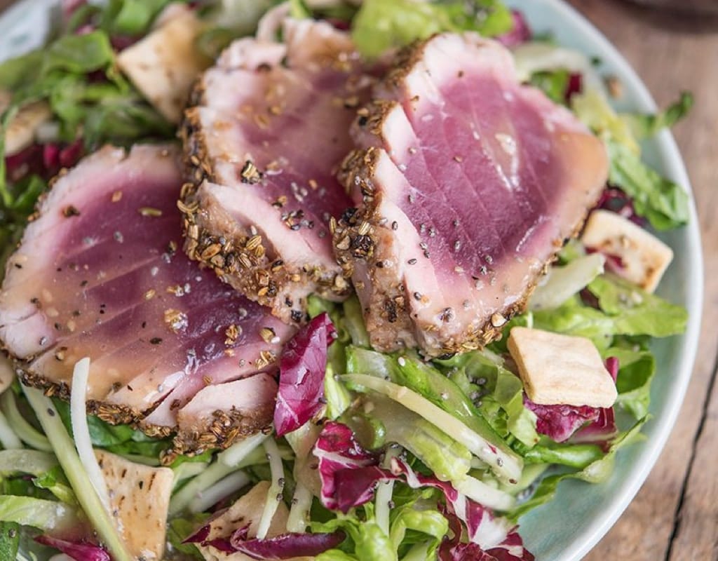 Asian Ginger Chopped Salad & Seared Ahi Tuna