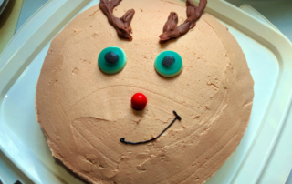 Black Forest reindeer Christmas cake