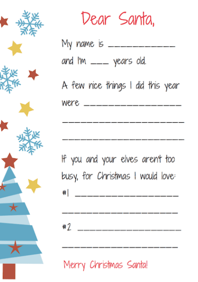 Printable letters to Santa | Christmas | Kidspot