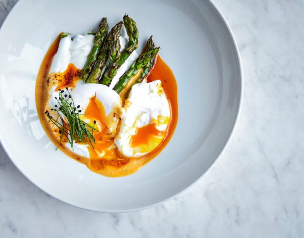 Grilled Asparagus and Poached Eggs
