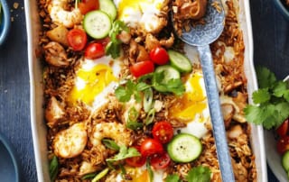 Fragrant and tasty, this one dish version of Nasi Goreng is quick and easy. Ideal for all the family, but if you like a bit of a kick, add some chilli.