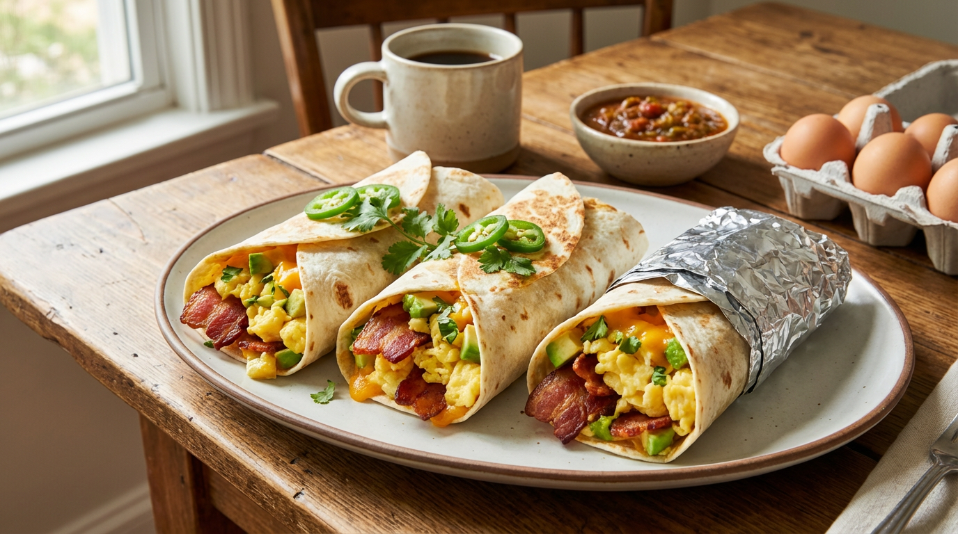 Bacon & Egg Breakfast Burritos
