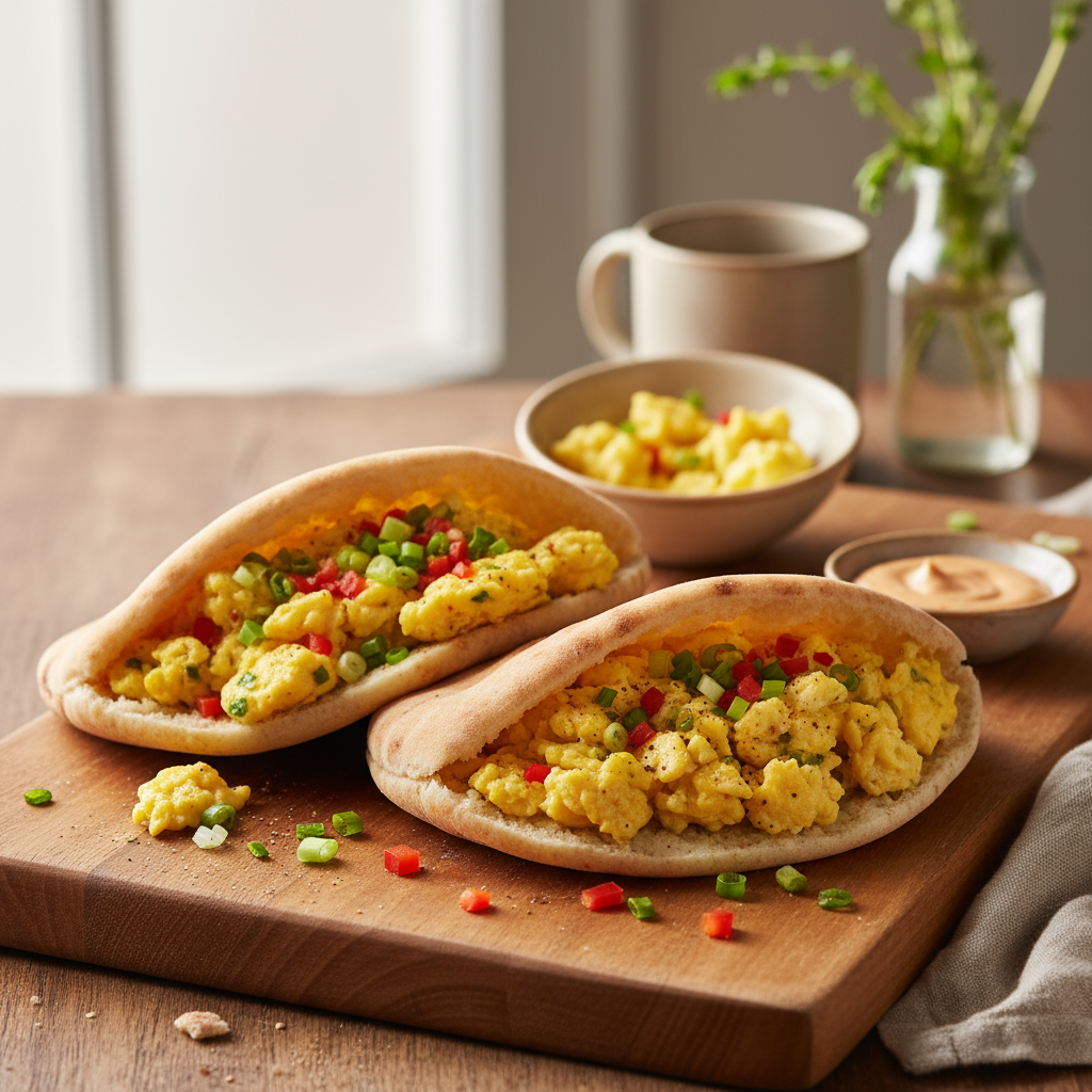 Scrambled Egg Pita Pockets