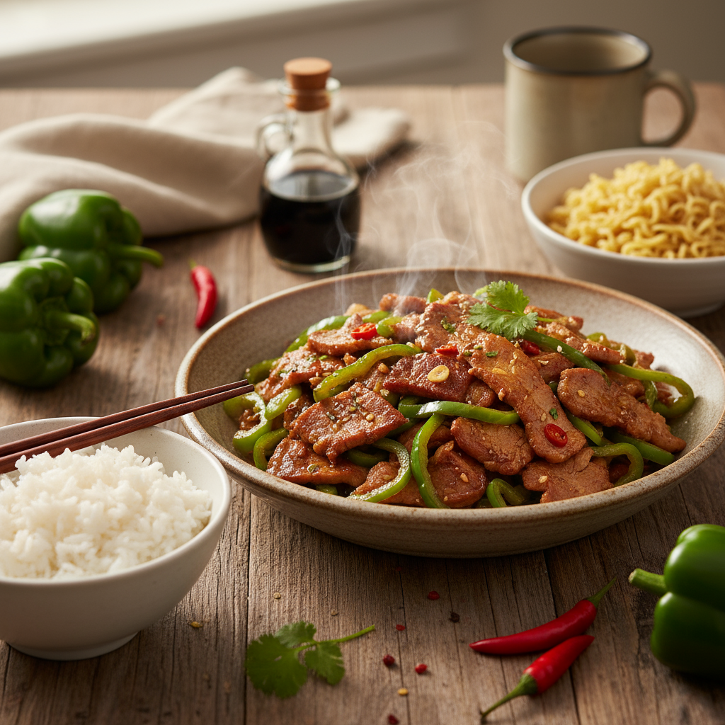 Stir-Fried Pork with Green Pepper