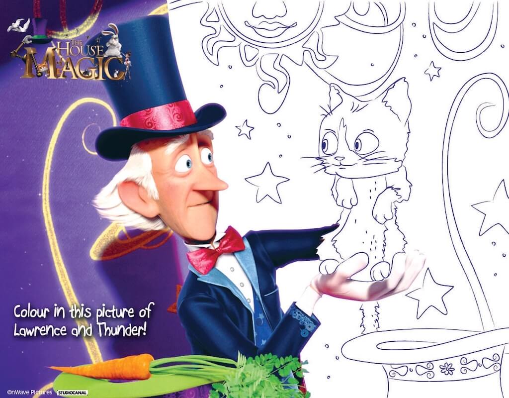 house of magic colouring in page