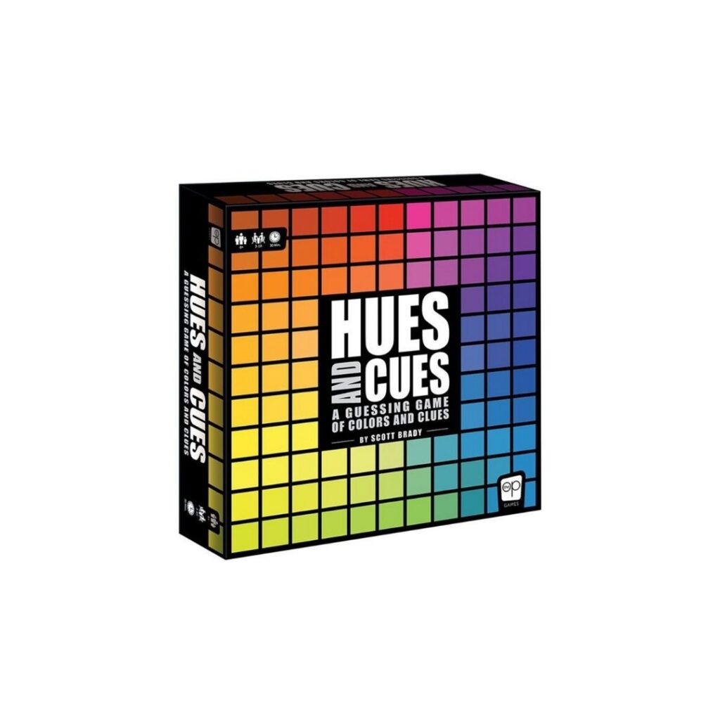 Board game titled Hues and Cues.
