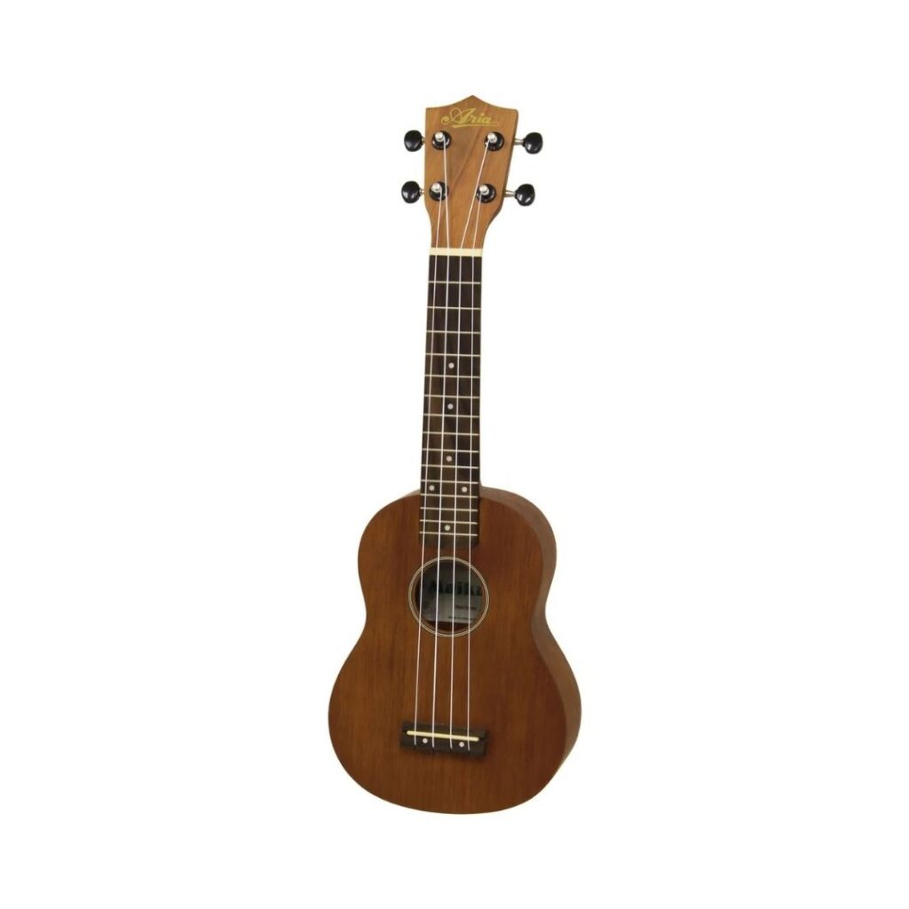 Brown stain ukulele.