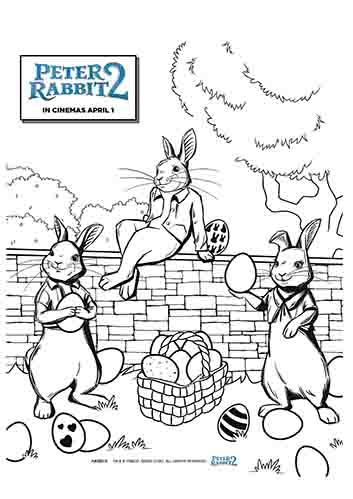peter rabbit 2 colouring page 3 bunnies 