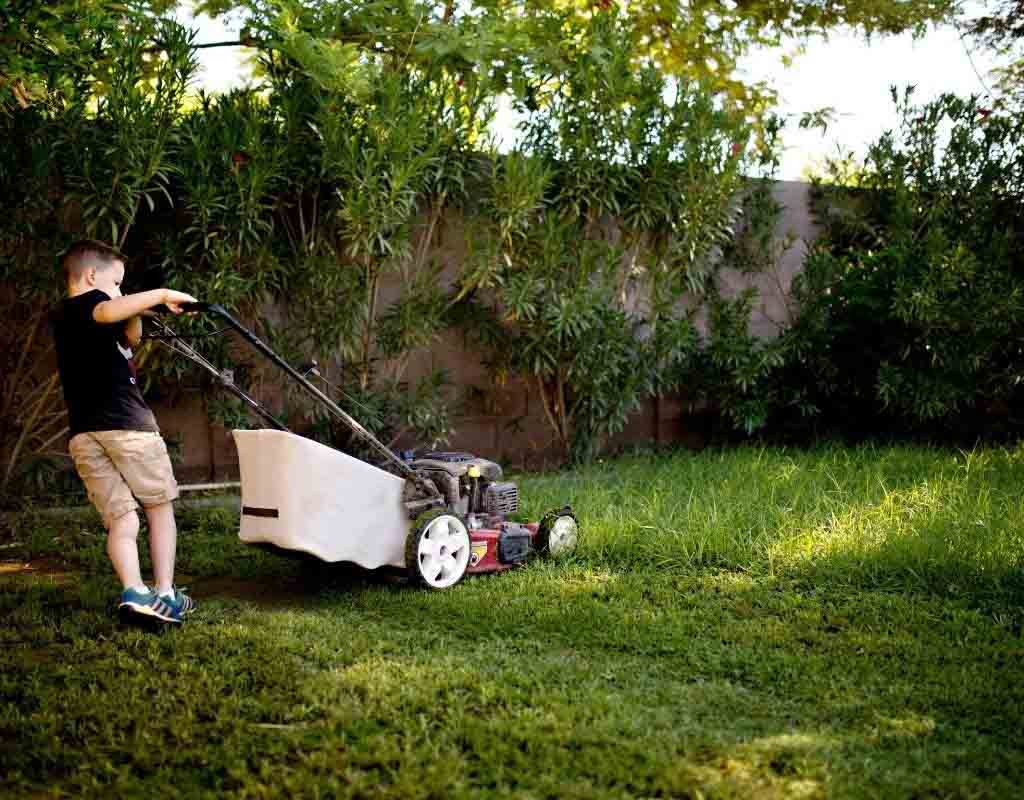 Mowing lawns