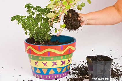 Go potty - how to make colour herb pots for kids