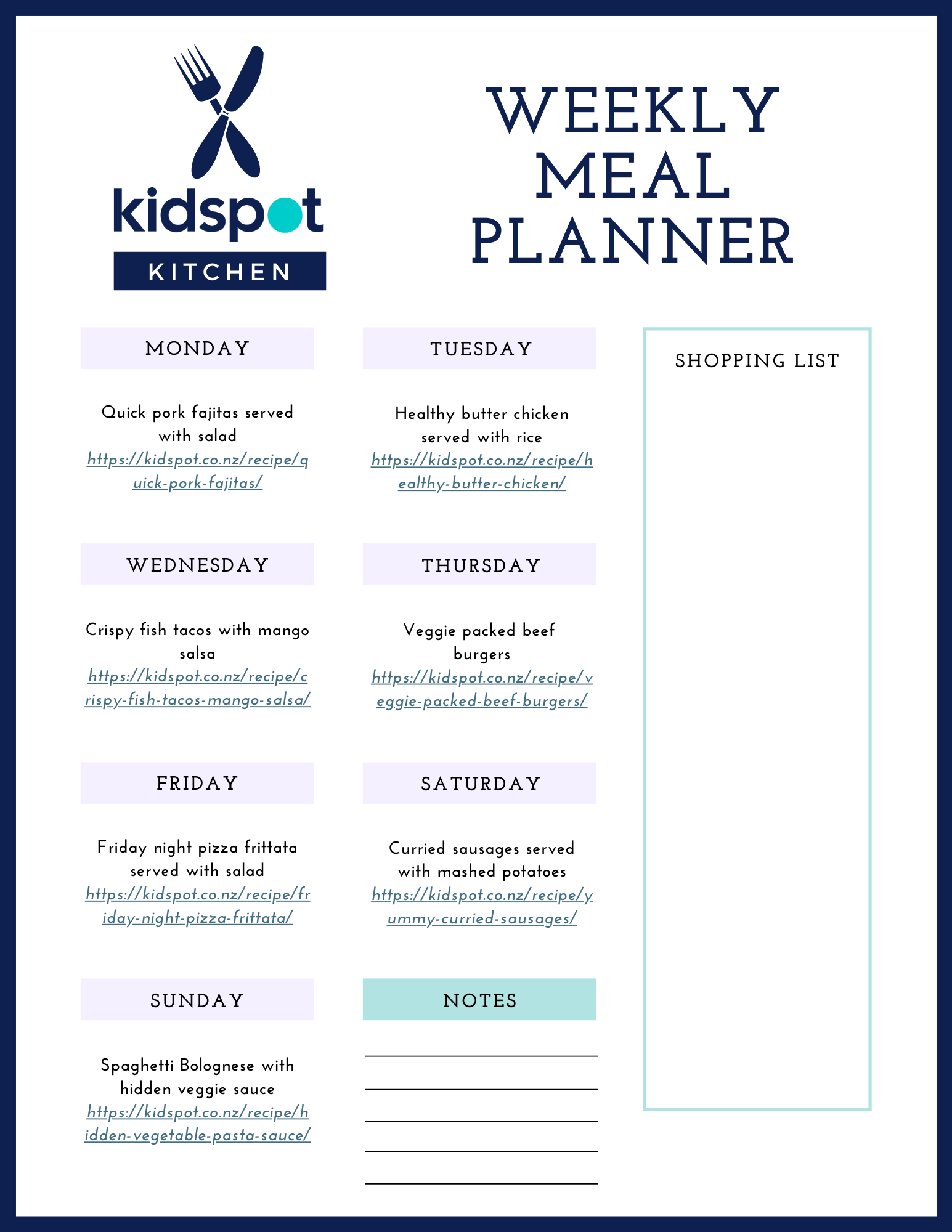 recipe meal planner