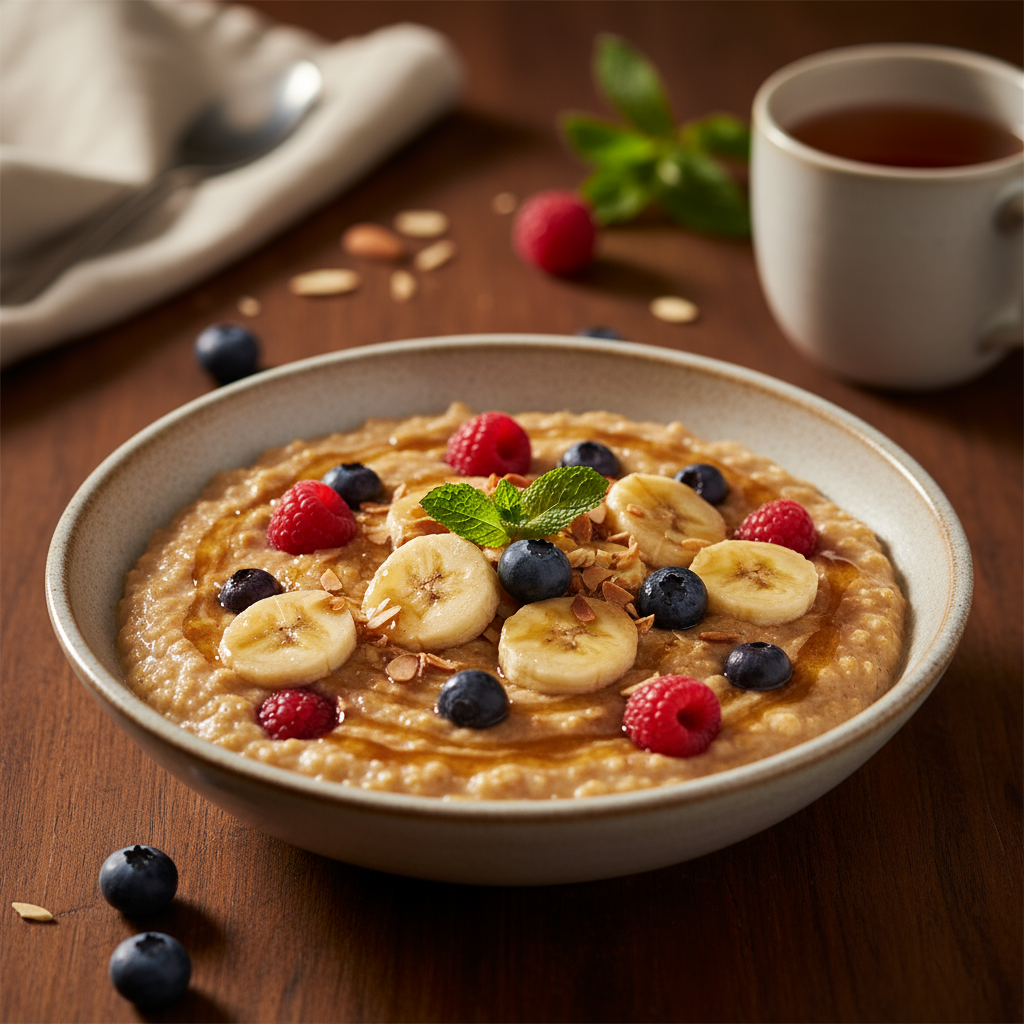 Warm Banana-Berry Weet-Bix Porridge