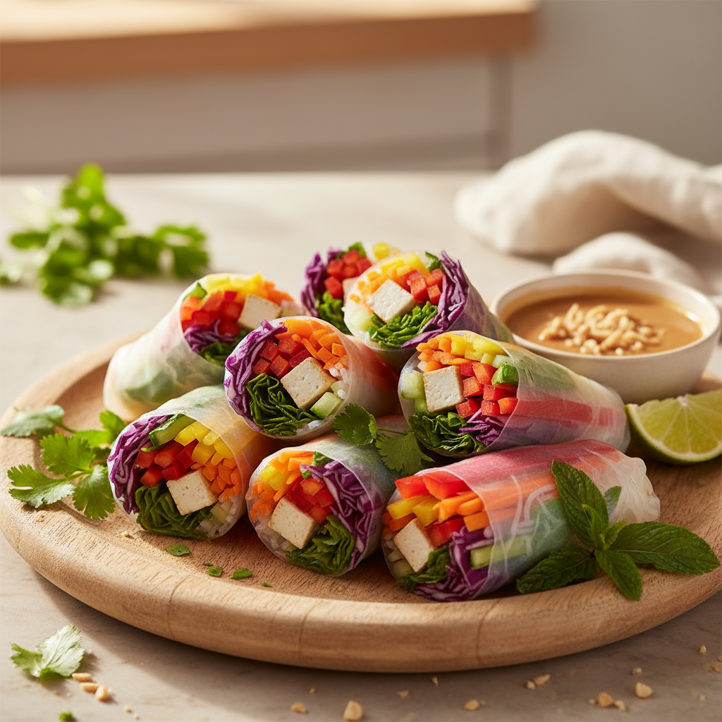 Rainbow Rice Paper Rolls