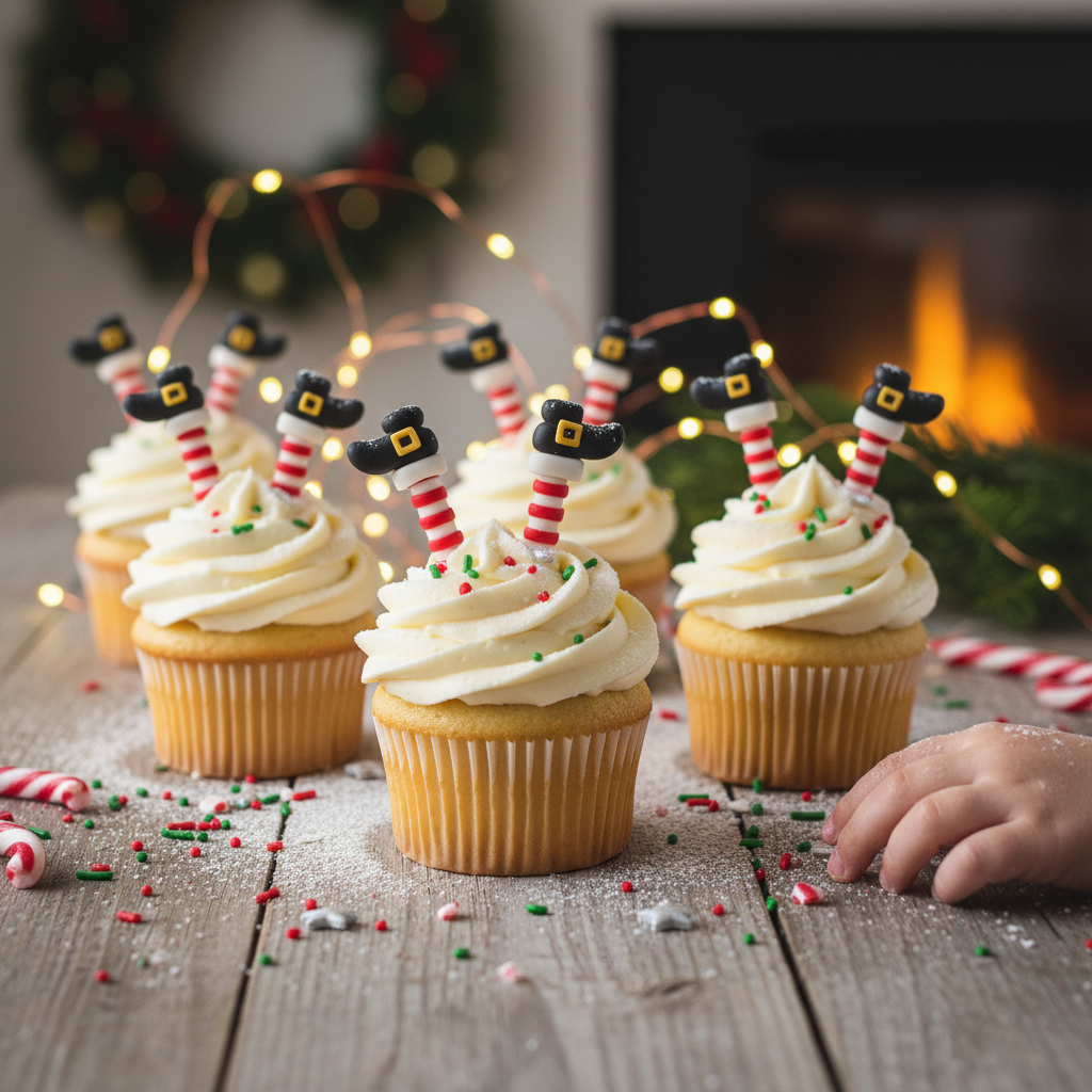 Santa Leg Cupcakes