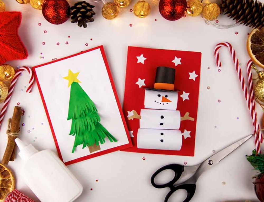 Snowman and Tree Christmas Cards