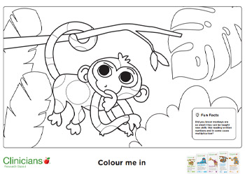 Clinicians Monkey Colouring Page