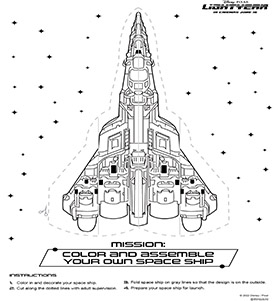 Colour and assemble your own spaceship