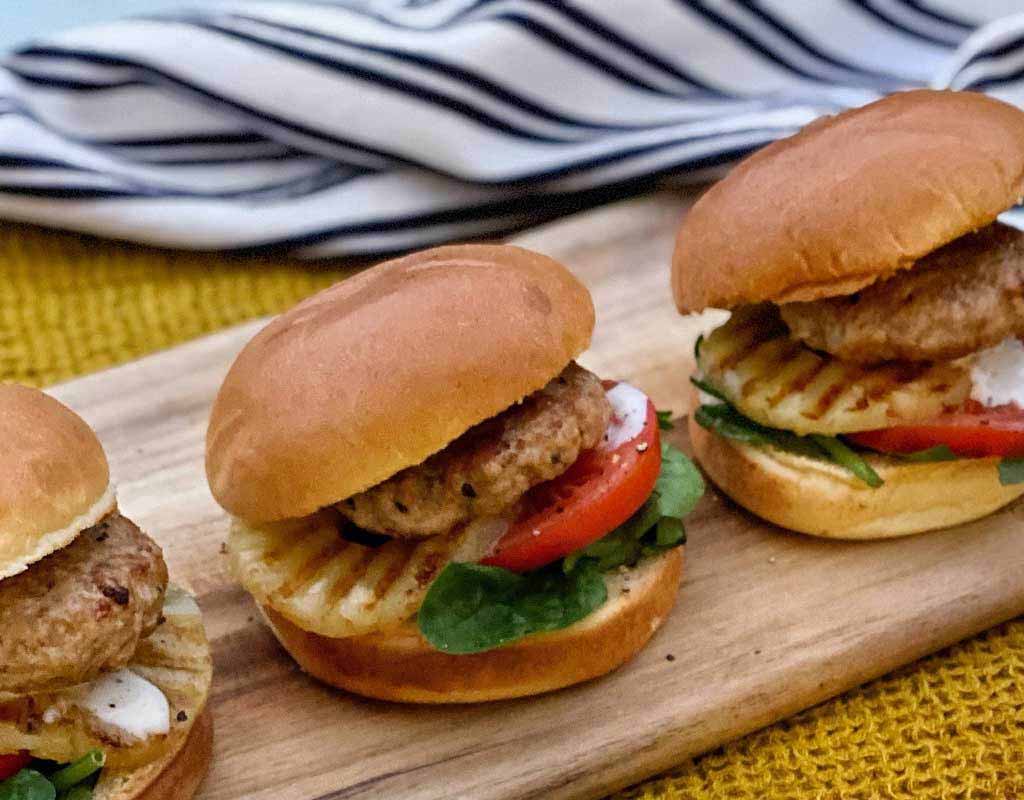 Hawaiian Style Pork Burgers