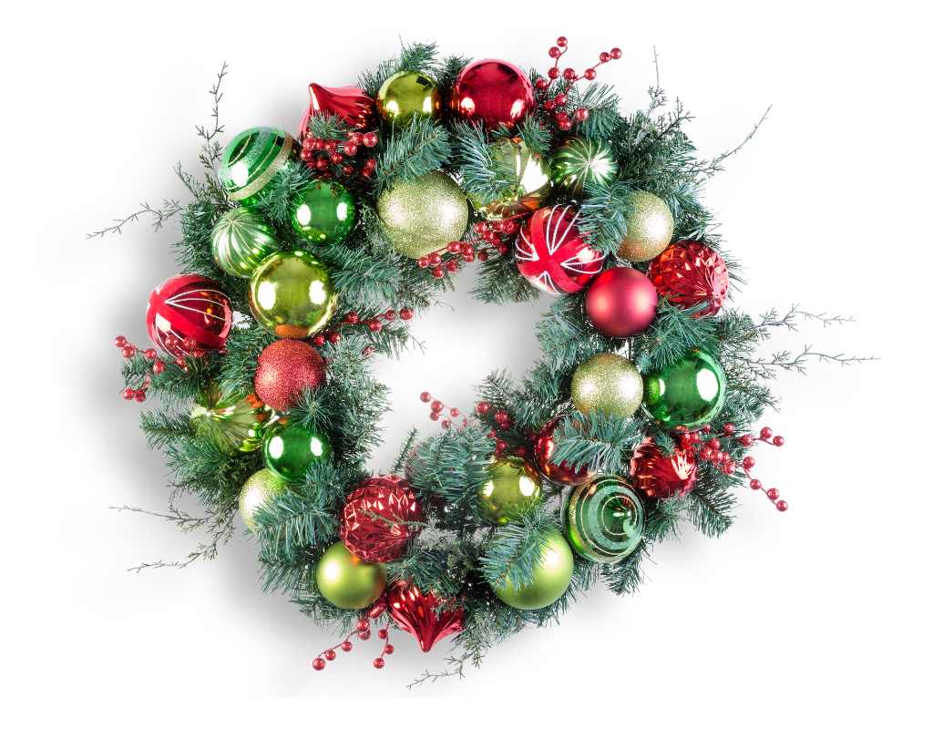 Christmas bauble wreath