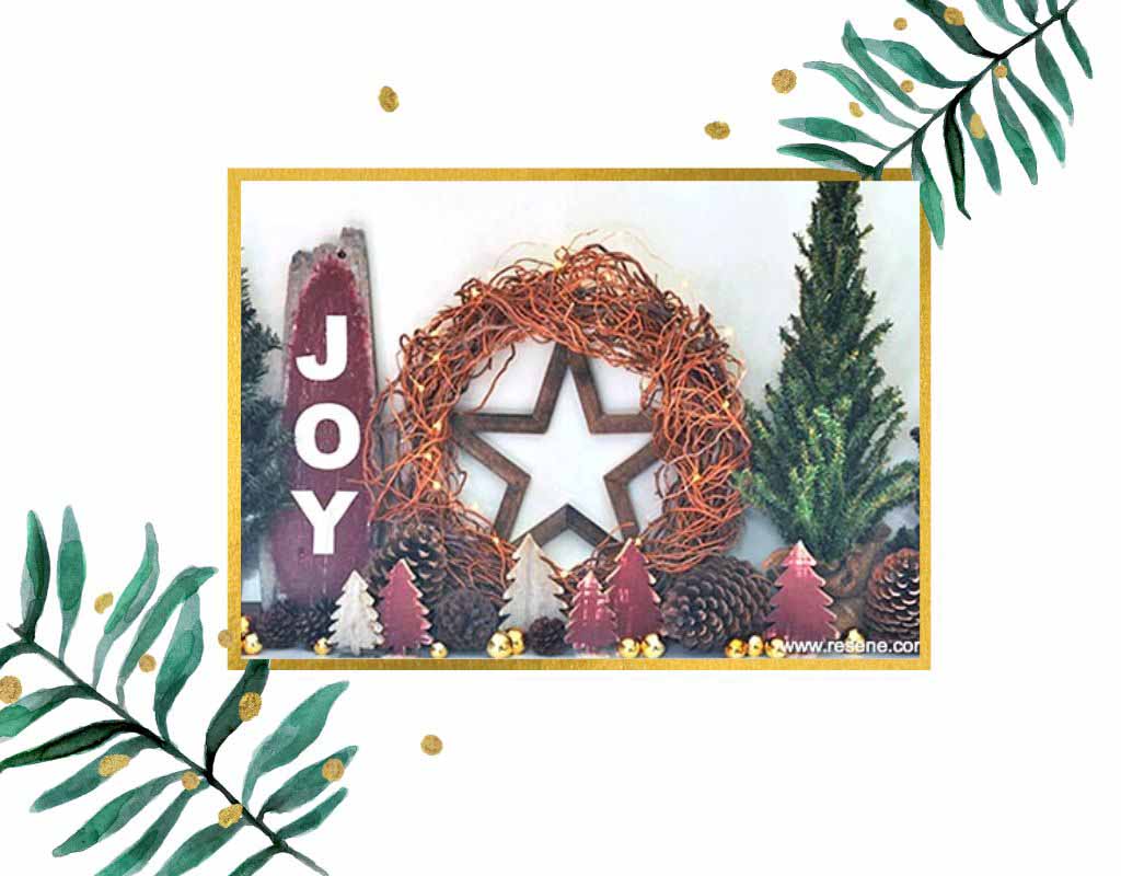 Create your own rustic Christmas ‘Joy’ sign