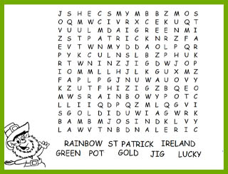 St Patricks word find level 1
