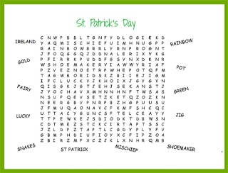 St Patricks word find level 2