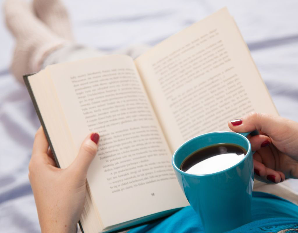 Woman reading a fab book