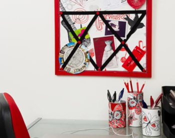 Noticeboard and pen pots