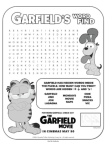 The Garfield Movie activity page