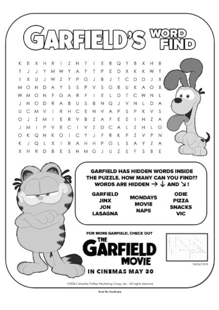 Garfield's word find