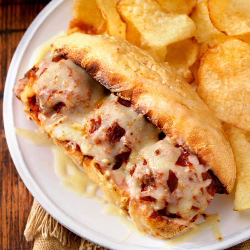 Meatball pizza subs