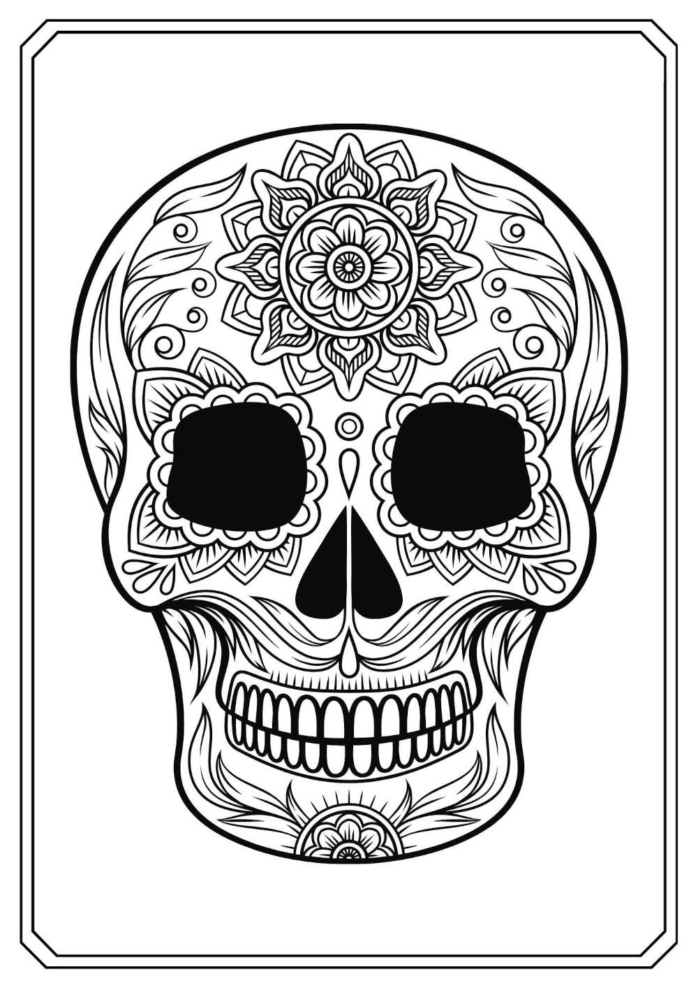 Dia de muertos colouring page