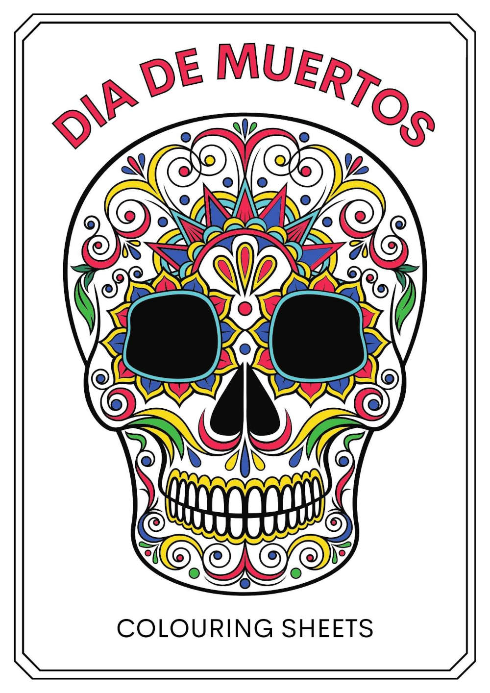 Dia de muertos colouring page