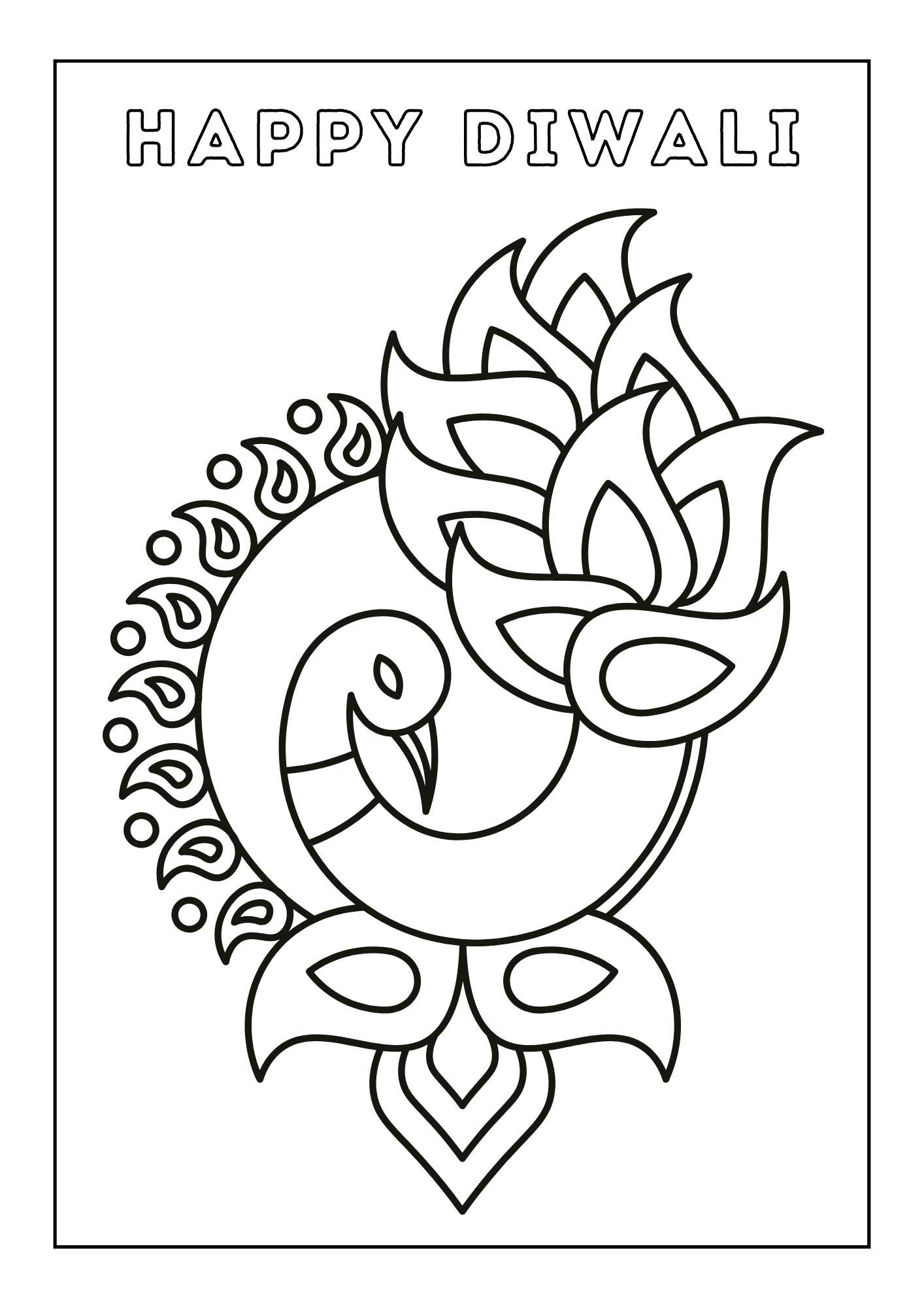 Diwali colouring page