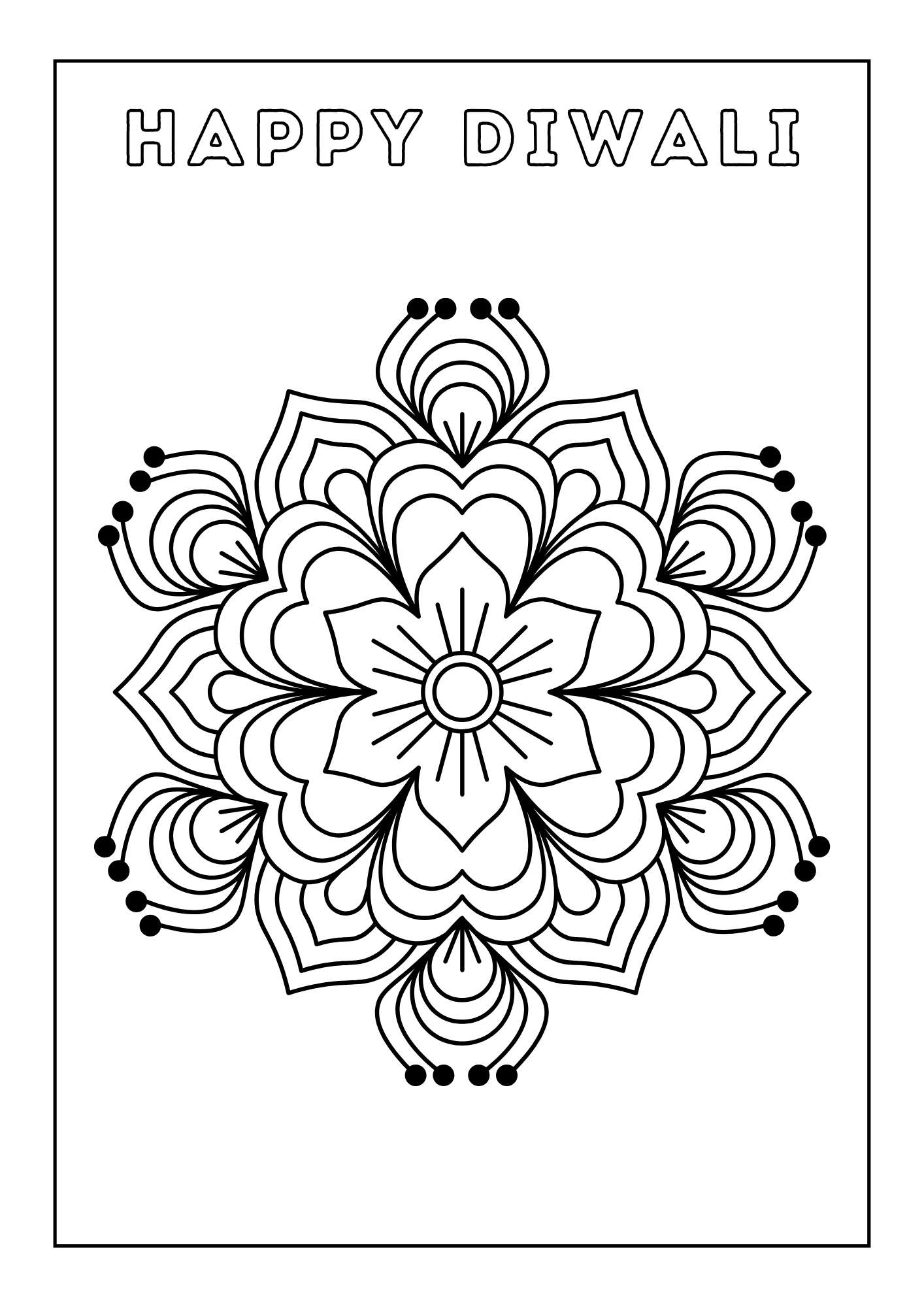 Diwali colouring page