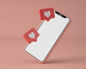 Social media likes on a phone.