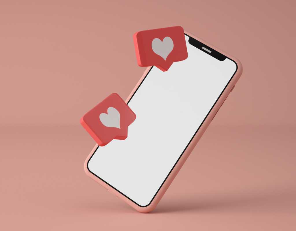 Social media likes on a phone.