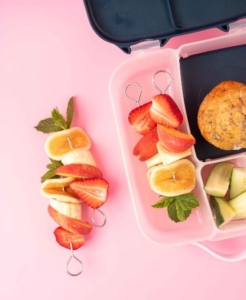 Pancake fruit kebabs