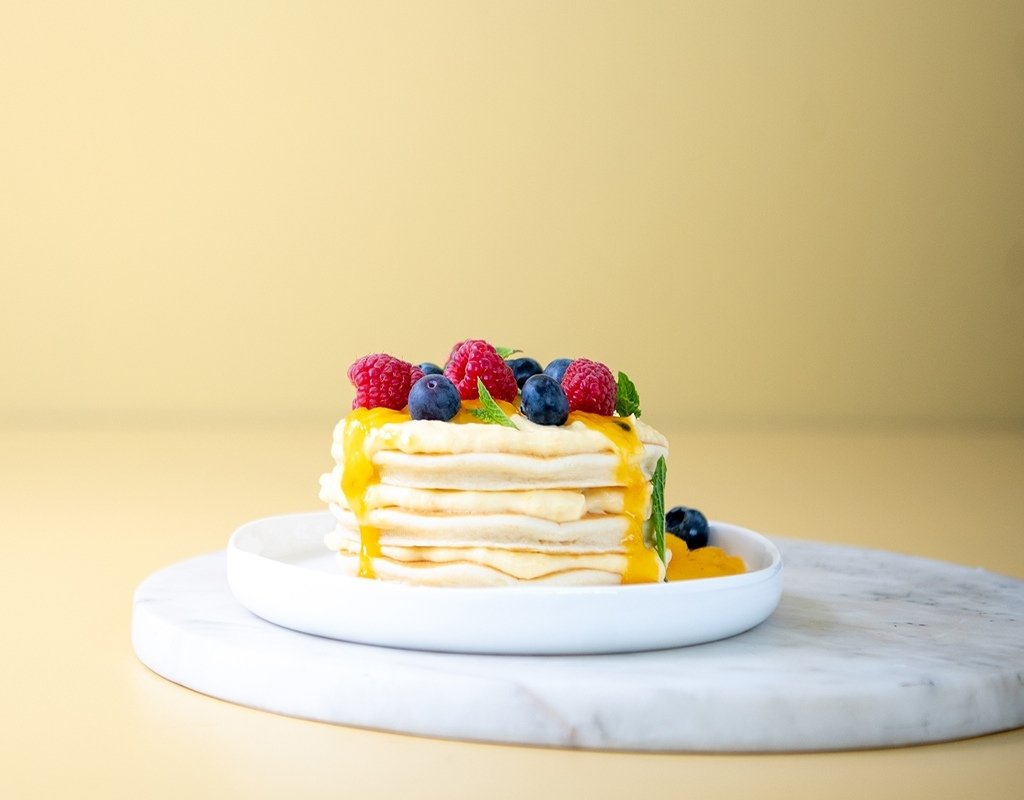 Fruity pancake stack