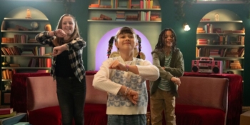 Kids dancing to Mr Hugo's Little Library