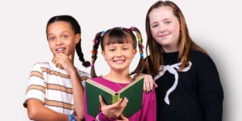 Children with a book