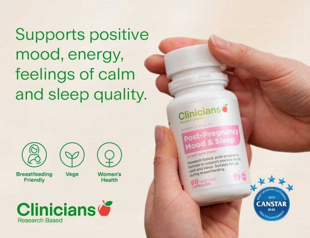 Clinicians Post-Pregnancy Mood & Sleep 60 Vege Capsules | Free Trial