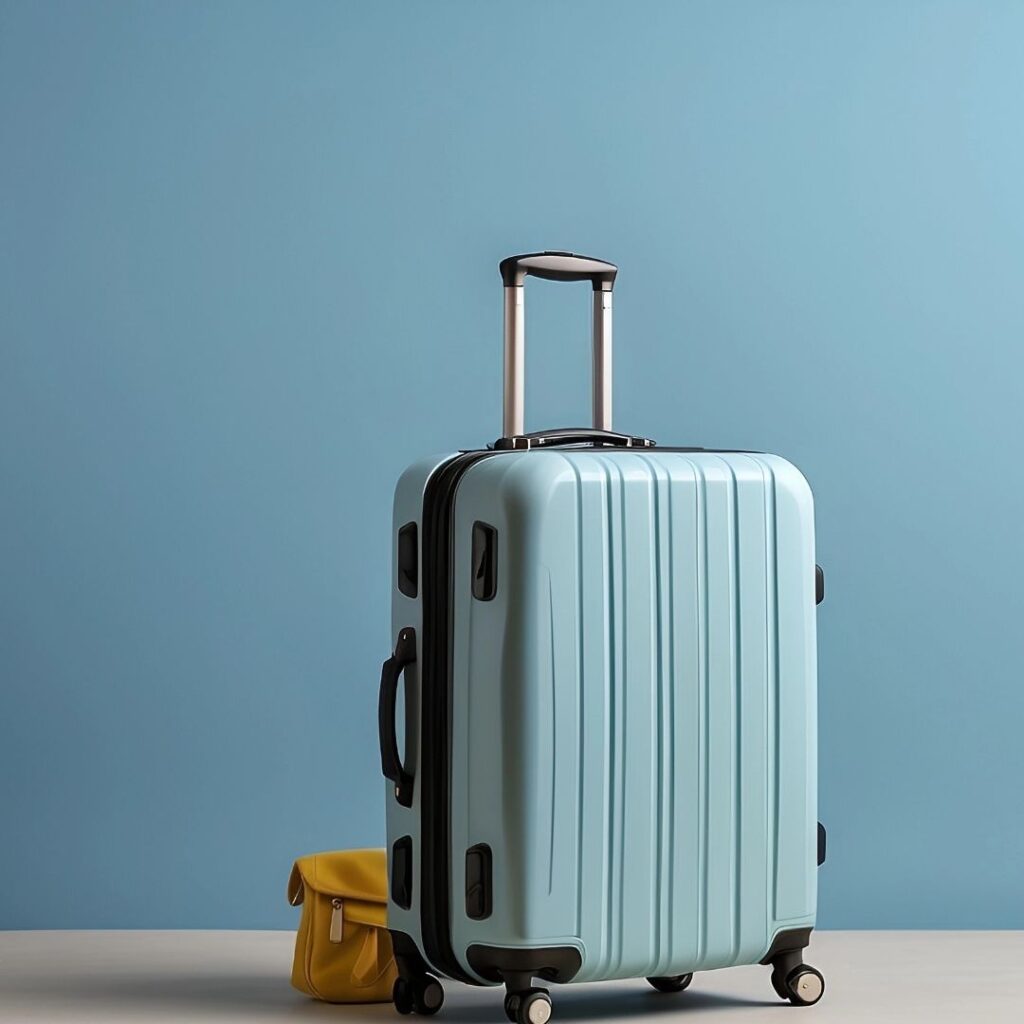 Hardcover suitcase.
